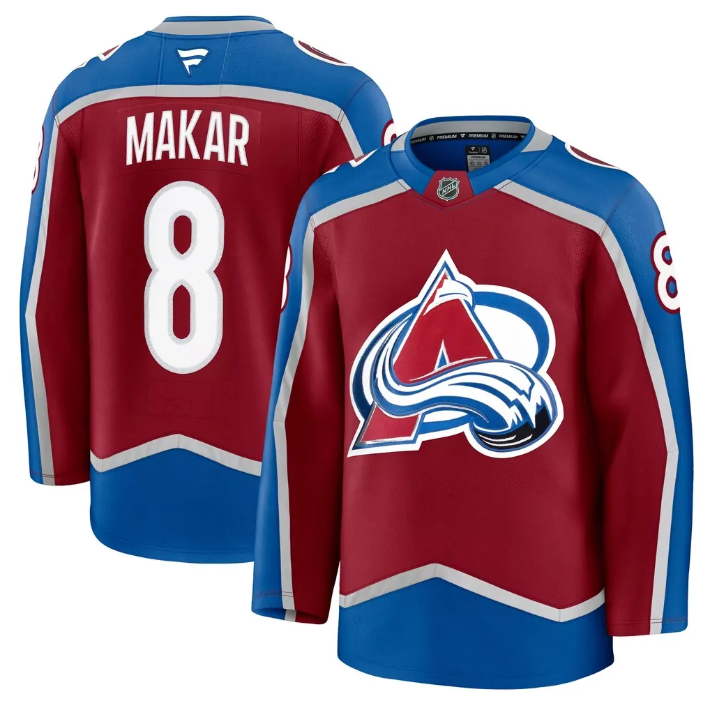 Cale Makar 8 Colorado Avalanche Jersey Maroon Men Blue Silver Home