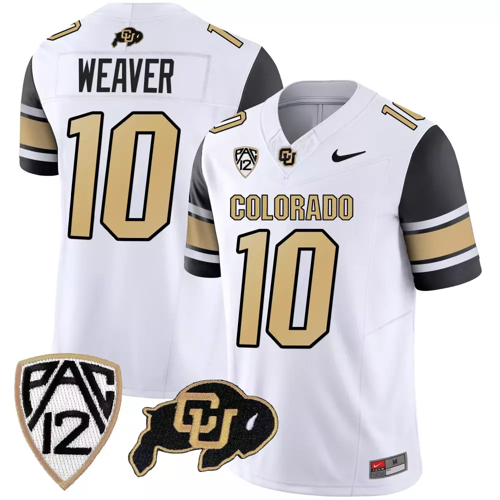 Xavier Weaver 10 Colorado Jersey White Buffalo Men Black Gold Vapor Limited v3 All