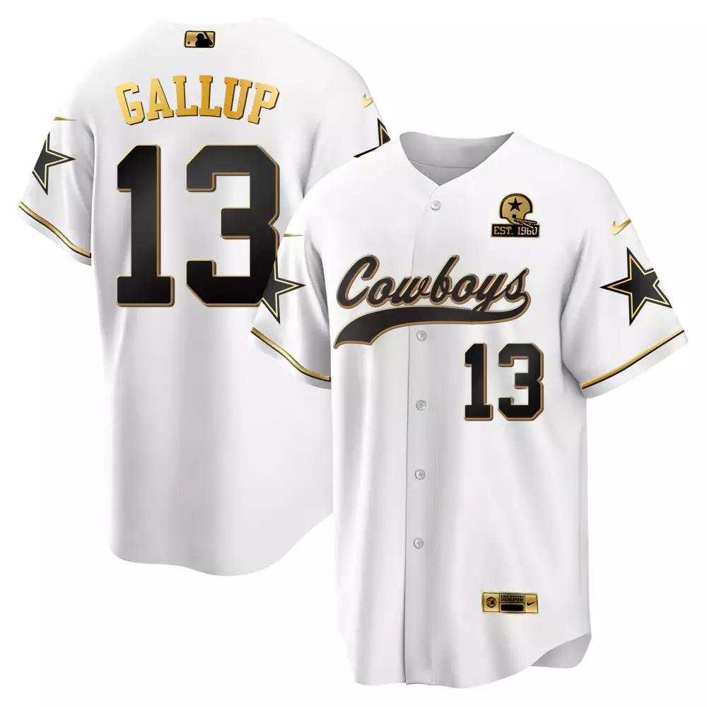 Michael Gallup 13 Cowboys Jersey White Est. 1960 Champions Men Black Gold All Stitched