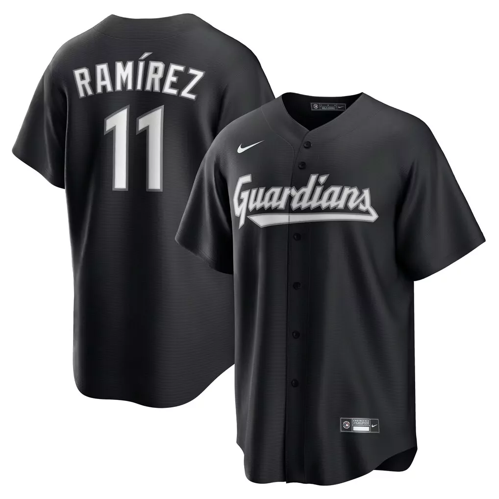 Jos Ram 11 Guardians Jersey Black Men White Replica