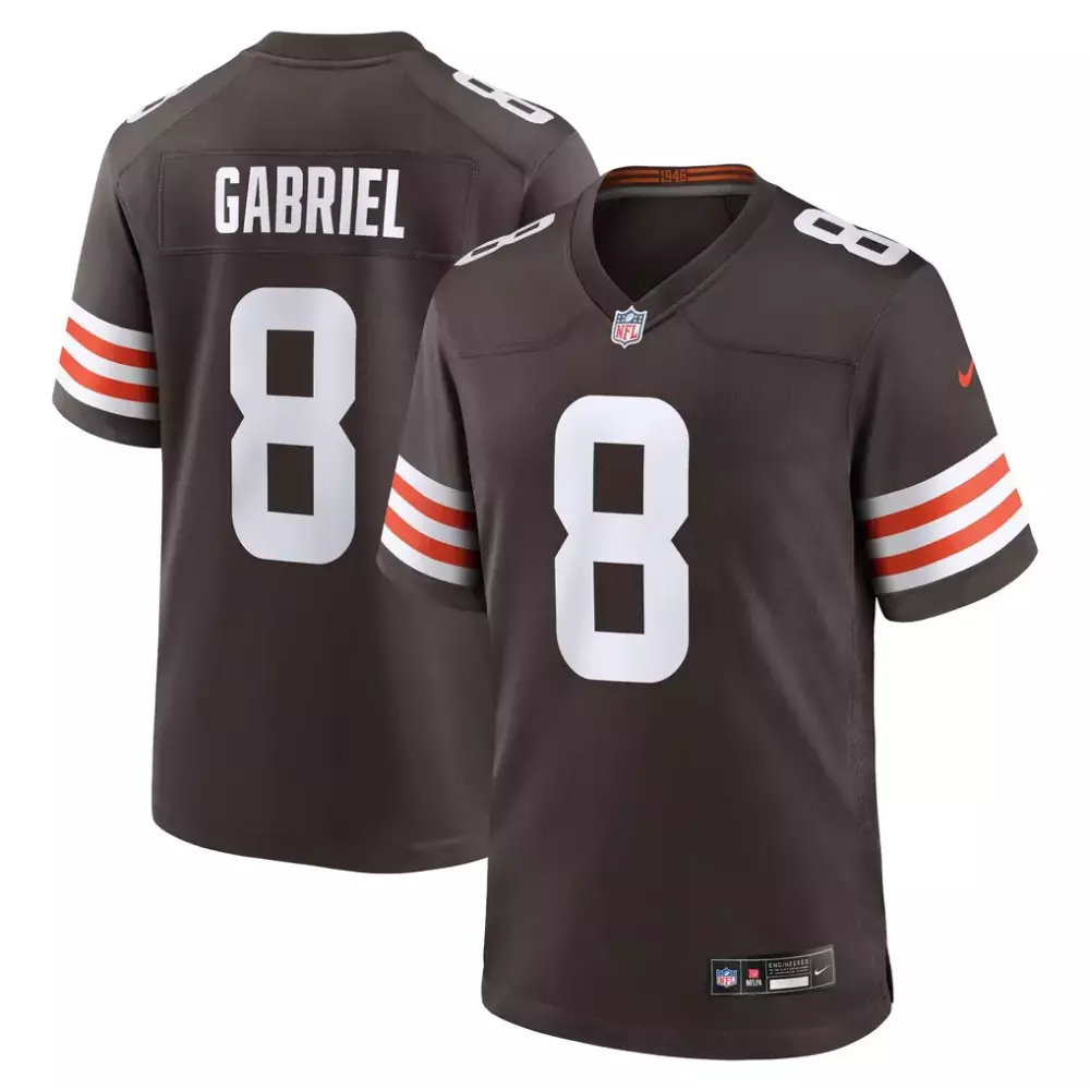 Dillon Gabriel 8 Cleveland Browns Jersey Brown Men Standard Orange White Game