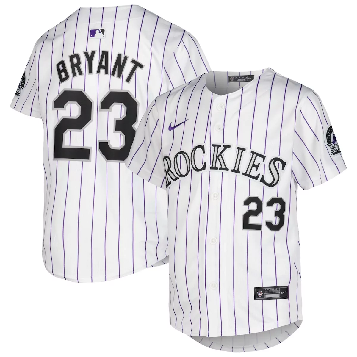 Kris Bryant 23 Rockies Jersey White Purple Black Home Limited