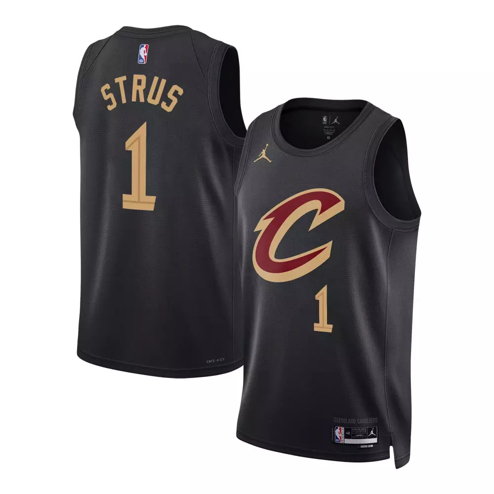 Max Strus 1 Cleveland Cavaliers Jersey Black Men Gold Maroon Swingman All Stitched