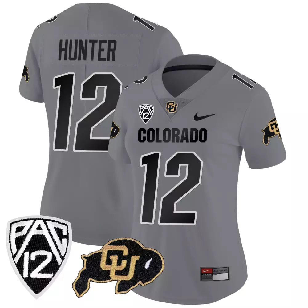 Travis Hunter 12 Colorado Jersey Gray Buffaloes Men Black Gold Vapor Limited All