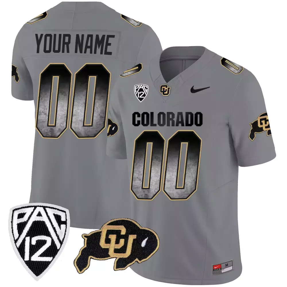 Custom Colorado Buffaloes Jersey Gray Black Gold Vapor All Stitched