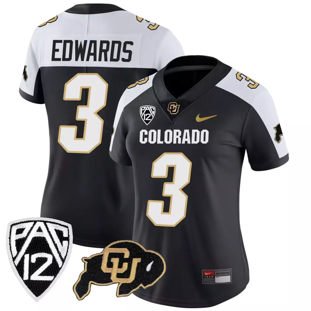 Dylan Edwards 3 Colorado Jersey Black Buffaloes Men White Gold Alternate Vapor Limited
