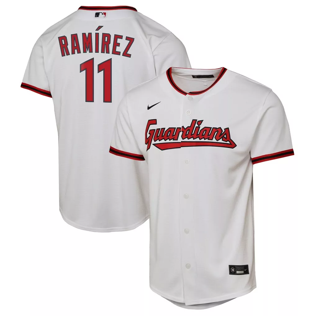 Jose Ramirez 11 Guardians Jersey White Men Red Black Home Replica