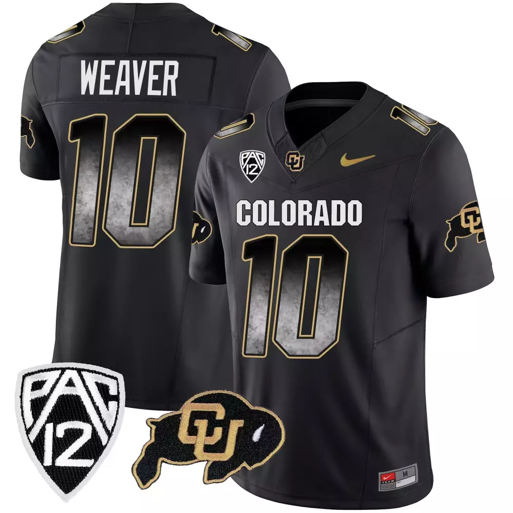Xavier Weaver 10 Colorado Jersey Black Buffaloes Men Gold White Vapor All Stitched