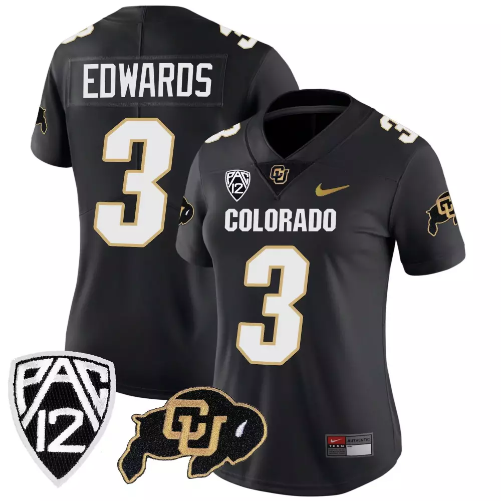 Dylan Edwards 3 Colorado Jersey Black Cu Buffaloes Women White Gold Vapor Limited