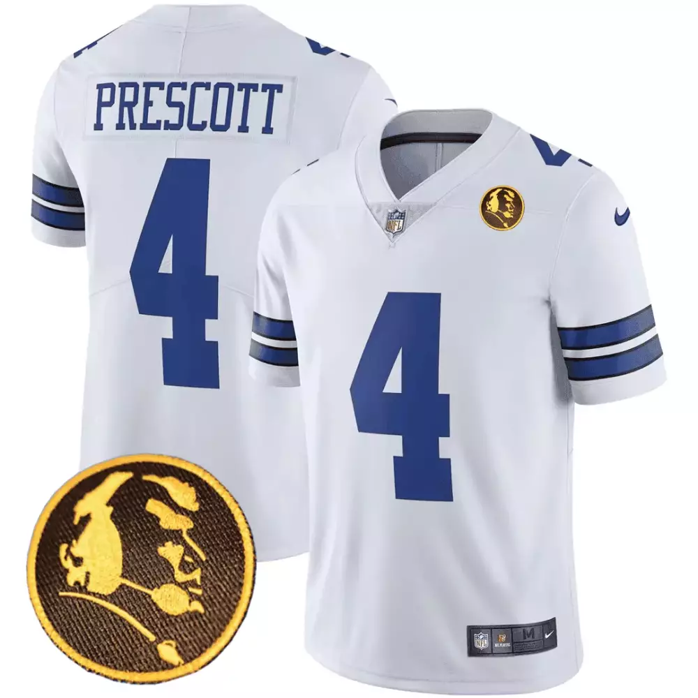 Dak Prescott 4 Dallas Cowboys Jersey White NFL 100th Season Men Authentic Alternate