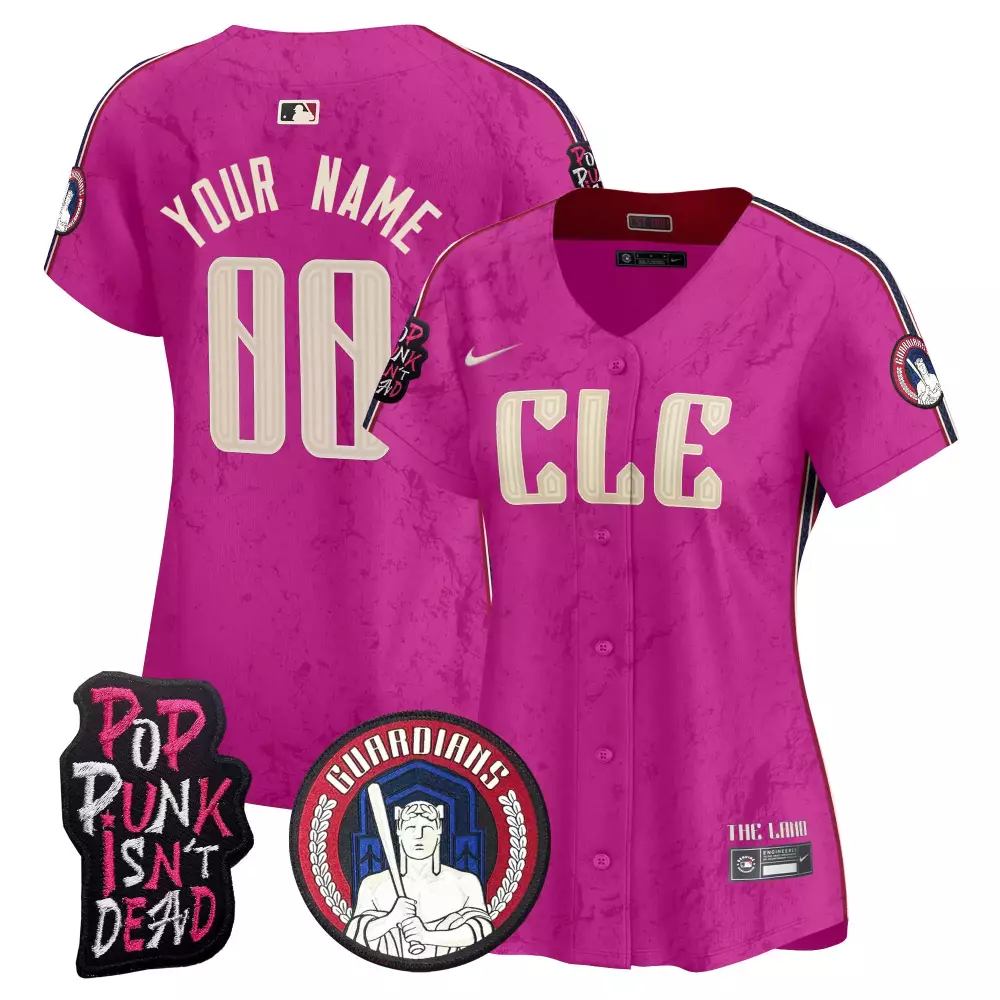 Custom Guardians Jersey Pink The Land Pop Punk Isn't Dead Design Cream Navy Stitched