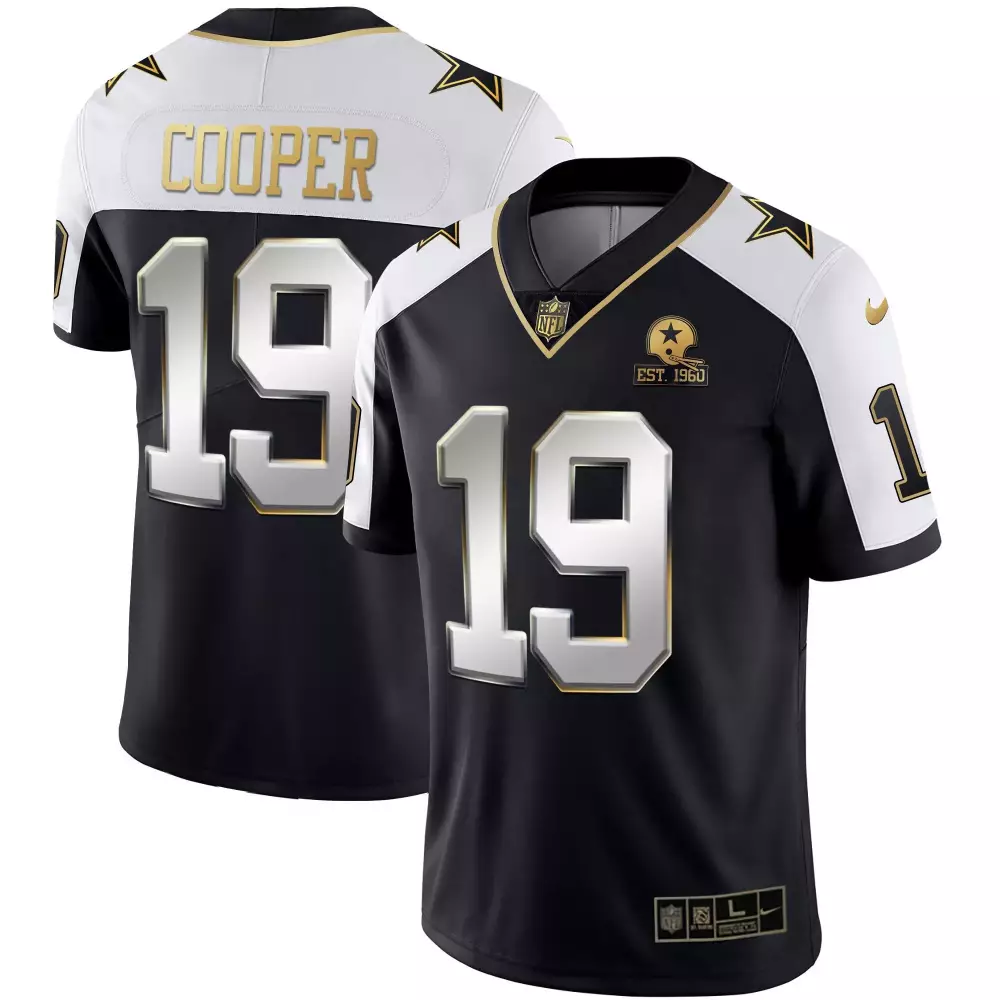 Amari Cooper 19 Dallas Cowboys Jersey Black Est. 1960 Men Game Alternate White Gold