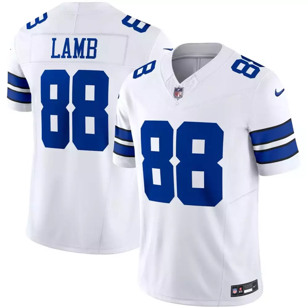 Ceedee Lamb 88 Dallas Cowboys Jersey White Men Blue Silver Vapor Limited