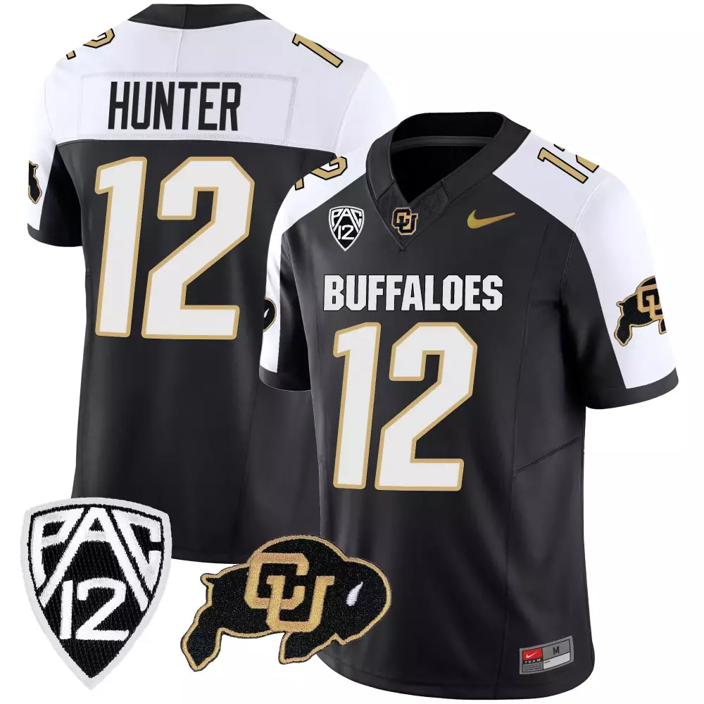 Travis Hunter 12 Buffaloes Jersey Black Cu Buffalos Men White Gold Alternate Vapor