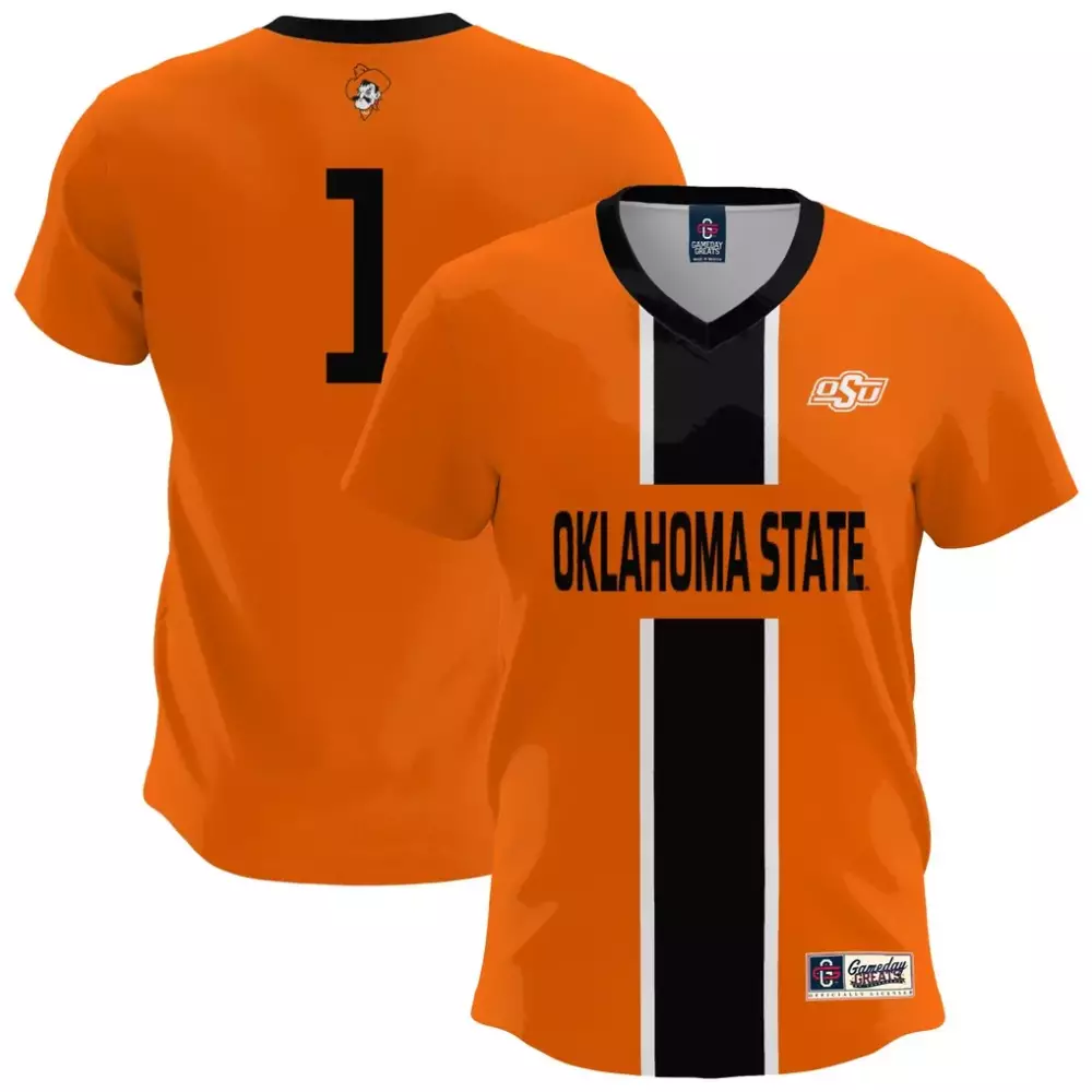 Oklahoma State 1 Jersey Orange V-neck Black Gameday Fashion
