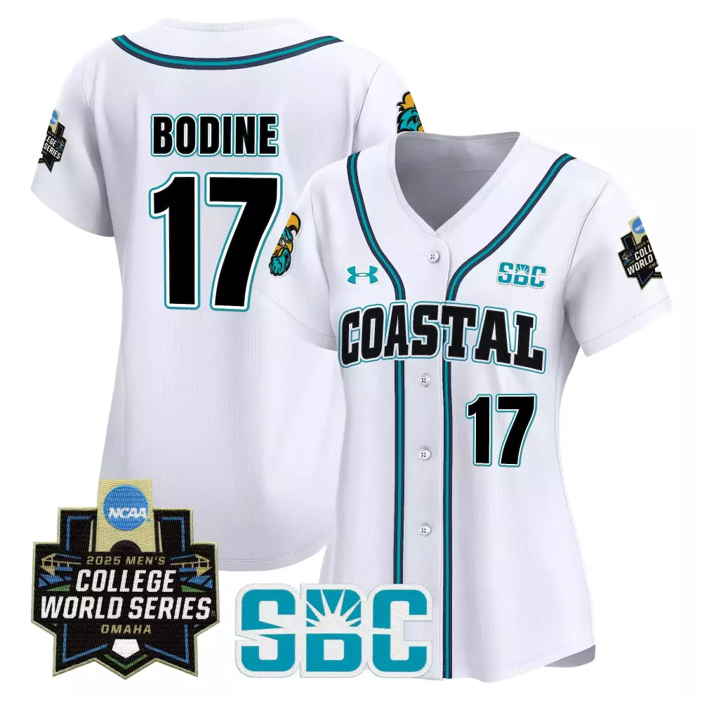 Bodine Coastal 17 Jersey White Women Teal Black Stitched Vapor