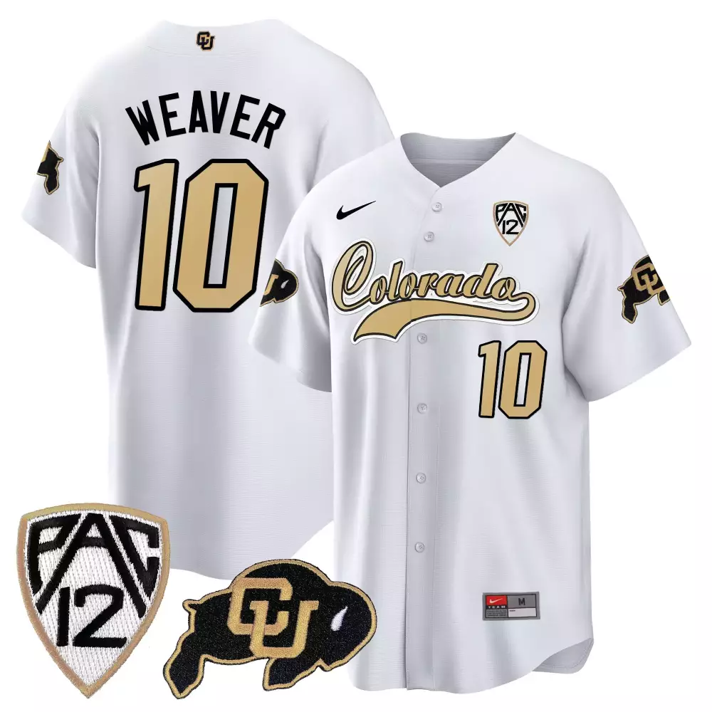 Xavier Weaver 10 Colorado Jersey White Buffaloes Black Gold All Stitched