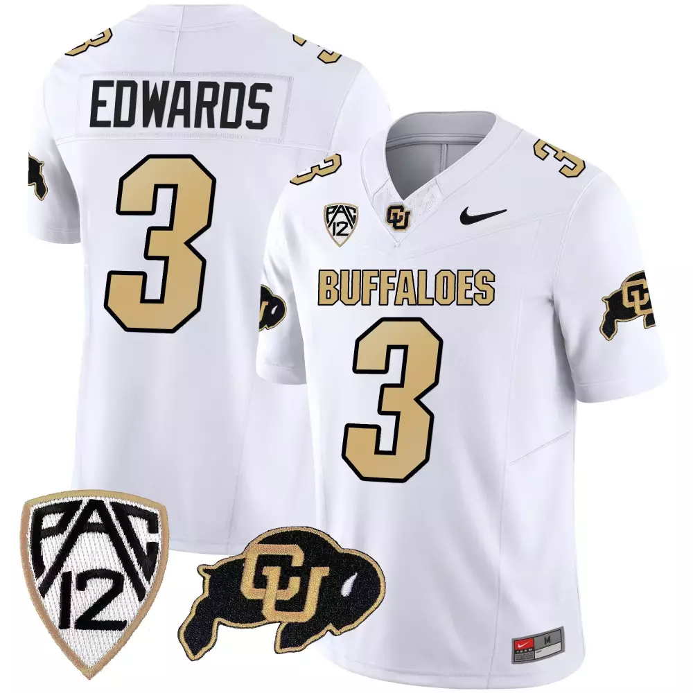Dylan Edwards 3 Jersey White Ncaa Colorado Buffaloes Cu 2023 Men Gold Black Vapor