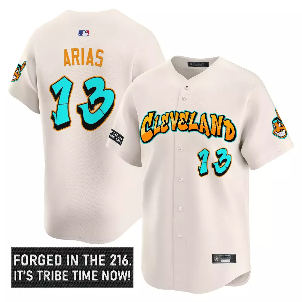 Arias Indians 13 Jersey Cream City Connect Cleveland Guardians 2023 Men Grafitti