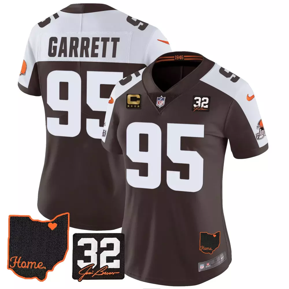 Myles Garrett 95 Cleveland Browns Jersey Brown Homecoming Ohio Shape Men Authentic