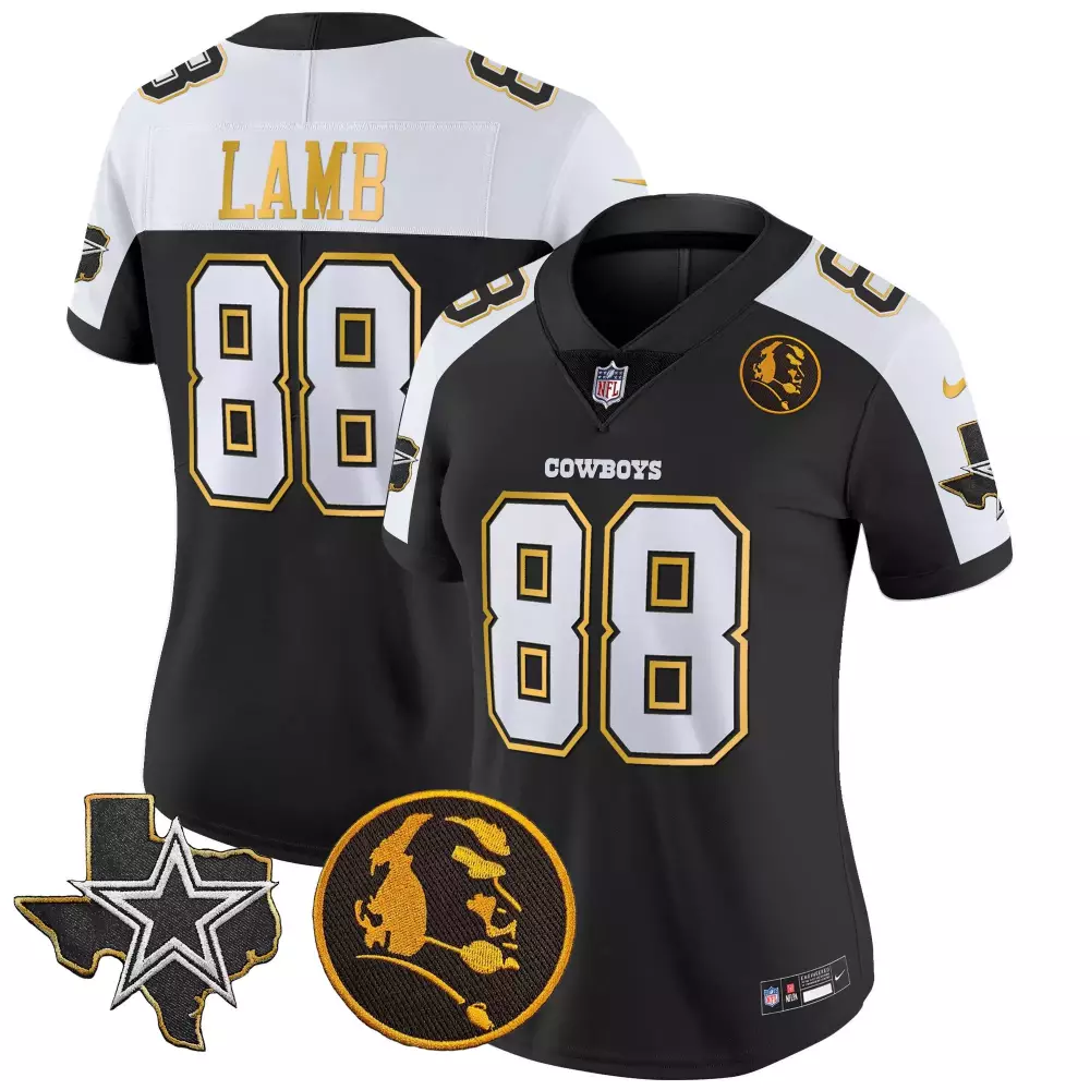 Ceedee Lamb 88 Cowboys Jersey Black Texas Star Men Alternate White Gold Vapor All