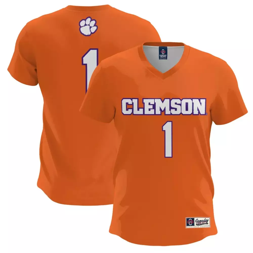 Clemson 1 Jersey Orange T-shirt White Purple Gameday