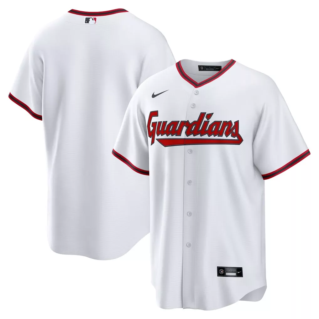 Cleveland Guardians Jersey White Men Red Navy Home Replica