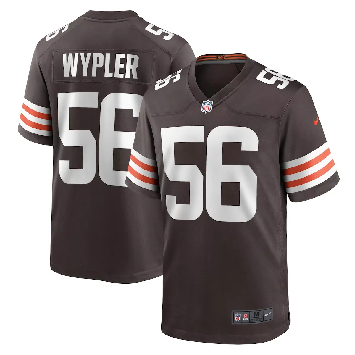 Luke Wypler 56 Cleveland Browns Jersey Brown Men Player White Orange Game