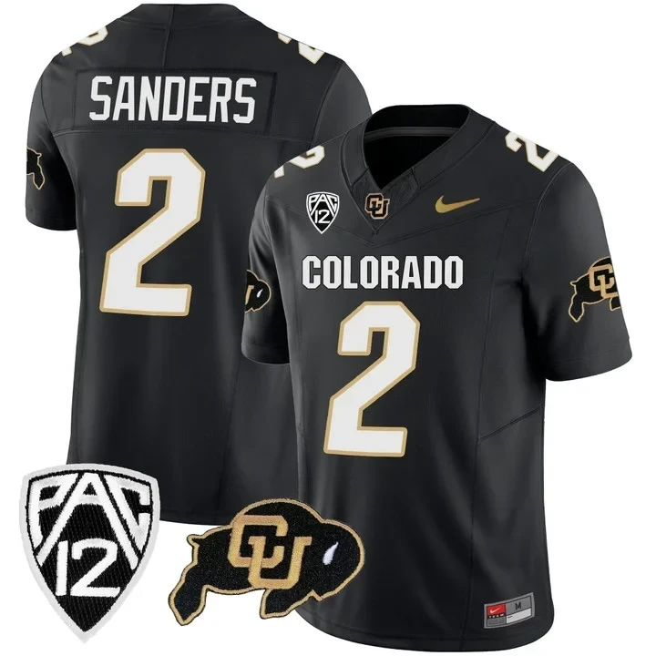 Shedeur Sanders 2 Colorado Jersey Black Buffaloes Men White Gold All Stitched Vapor