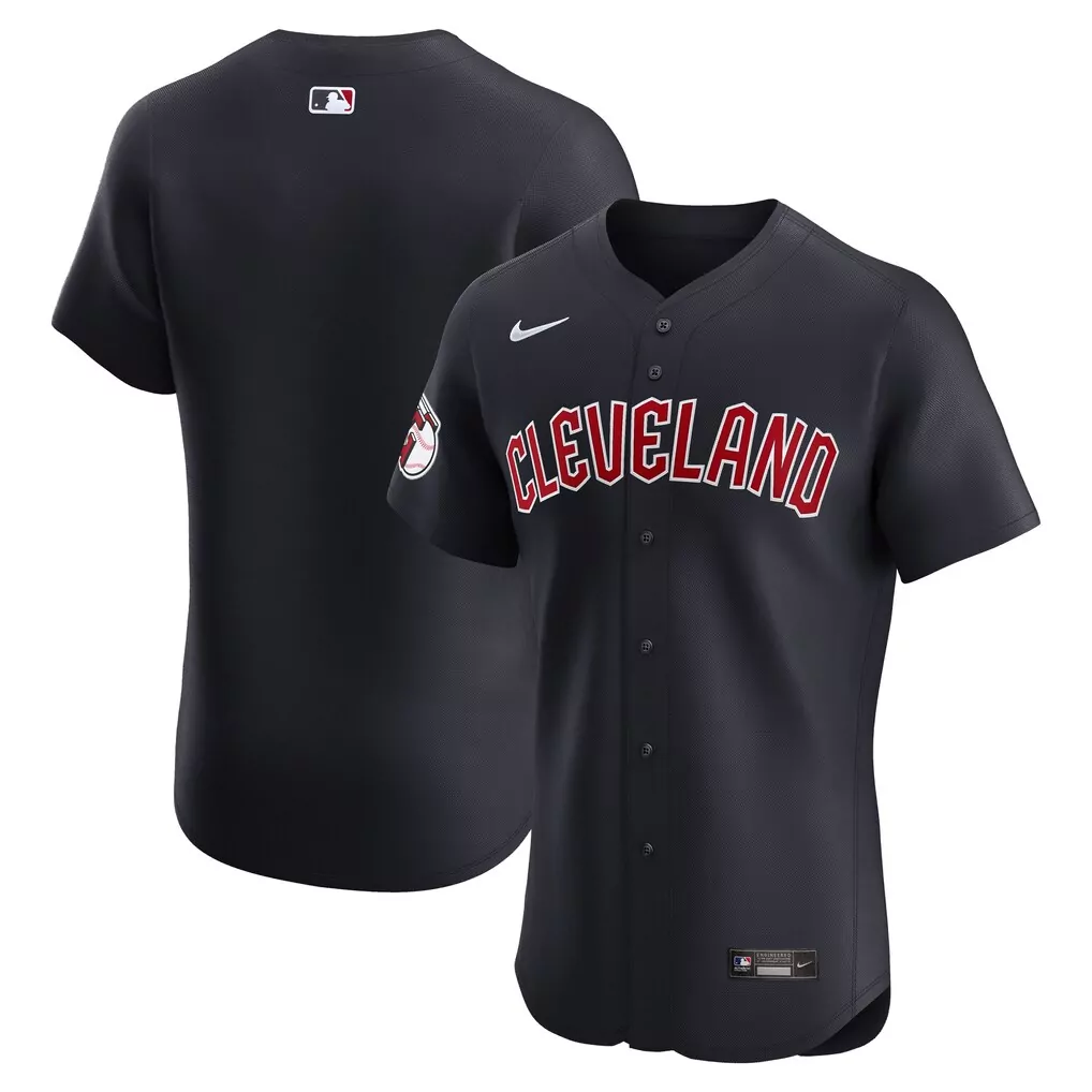 Custom Cleveland Guardians Jersey Black Men Red Alternate Vapor Premier Elite