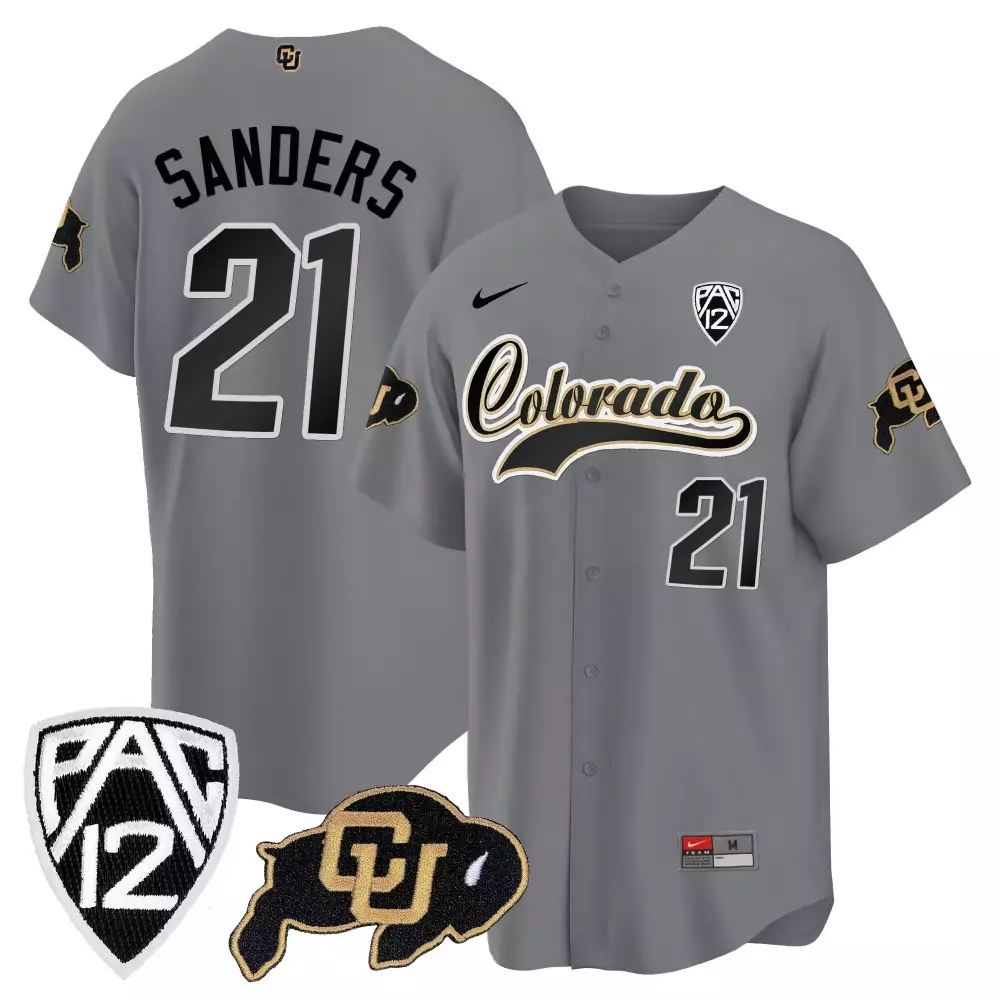 Shilo Sanders 21 Colorado Jersey Grey Buffaloes Men Black Gold All Stitched