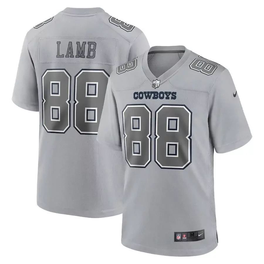 Ceedee Lamb 88 Cowboys Jersey Gray Men Navy Blue White Game All Stitched