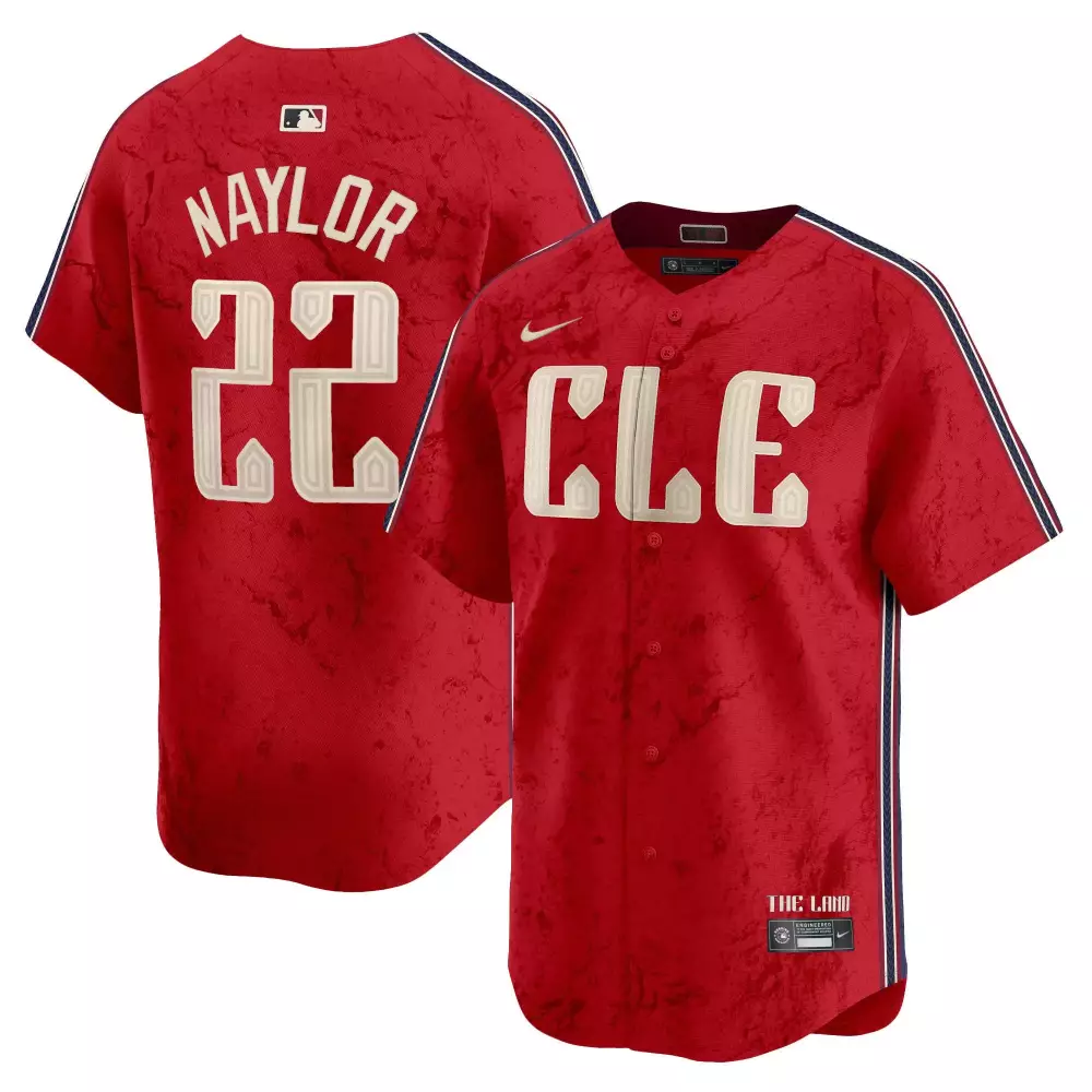 Josh Naylor 22 Jersey Red Cleveland Guardians Land Men Alternate Custom Design Navy Blue