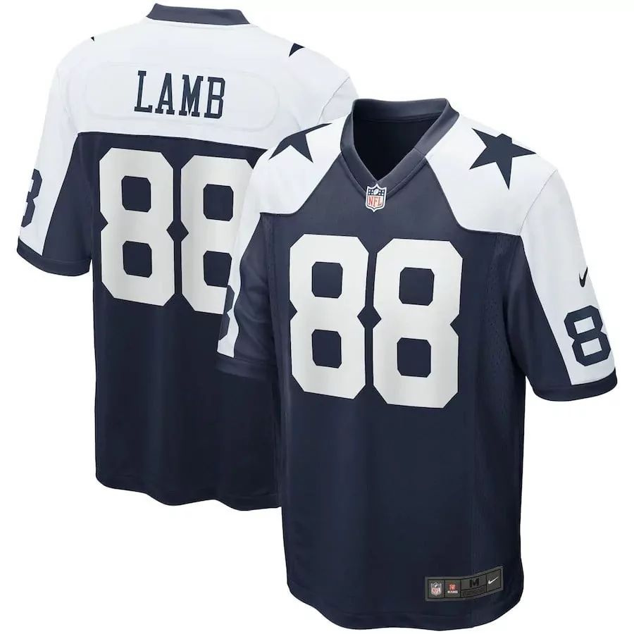 Ceedee Lamb 88 Dallas Cowboys Jersey Navy Blue Men NFL White Alternate Game All Stitched