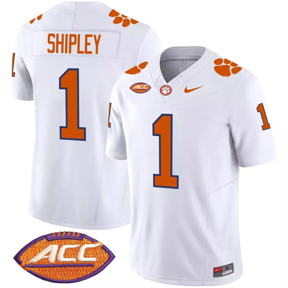 Will Shipley 1 Clemson Tigers Jersey White Men Orange Purple Vapor Limited v2 All