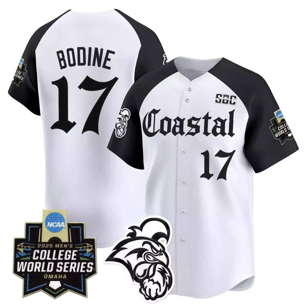 Bodine Coastal 17 Jersey White Men Black Stitched Vapor