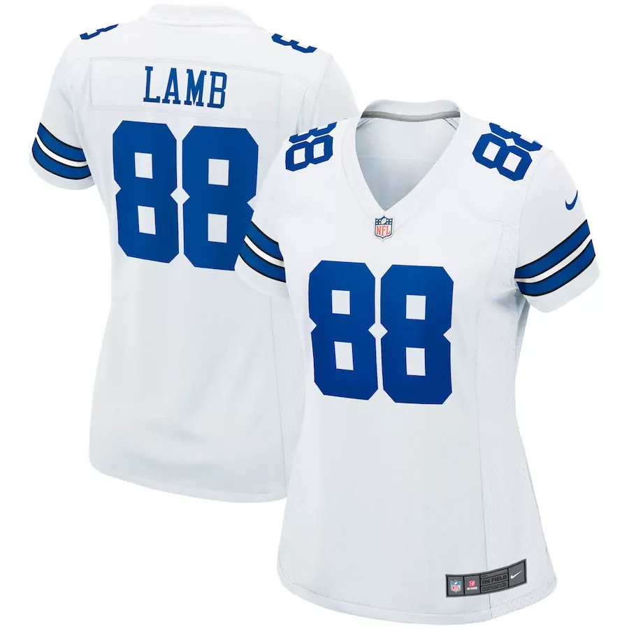 Ceedee Lamb 88 Dallas Cowboys Jersey White Women Replica Alternate Blue Silver