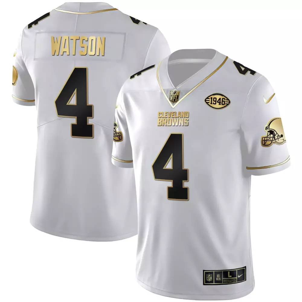 Deshaun Watson 4 Cleveland Browns Jersey White 1946 Throwback Men Player Alternate