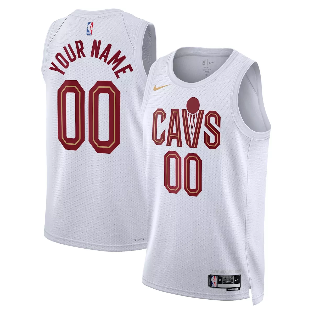 Custom Cleveland Cavaliers Jersey White Men Alternate Maroon Gold Unisex