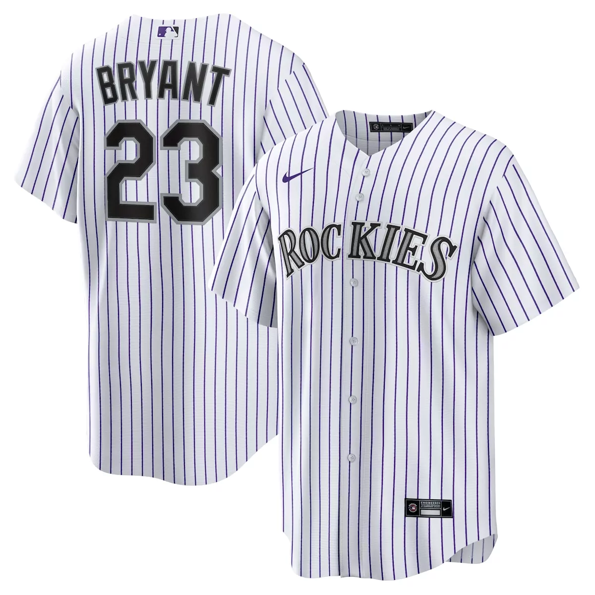 Kris Bryant 23 Colorado Rockies Jersey White Men Purple Black