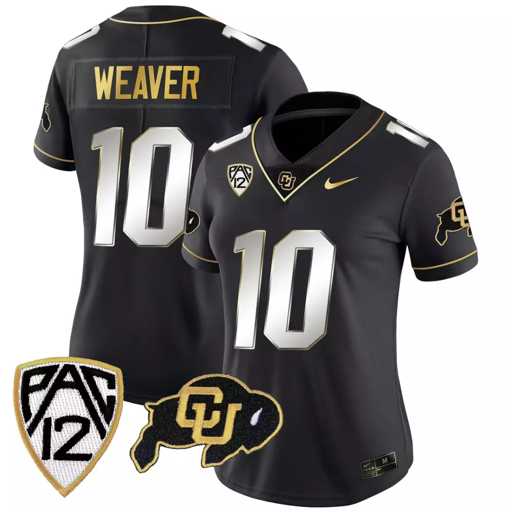 Xavier Weaver 10 Jersey Black Colorado Buffaloes Cu Buffalo Women Gold White Limited