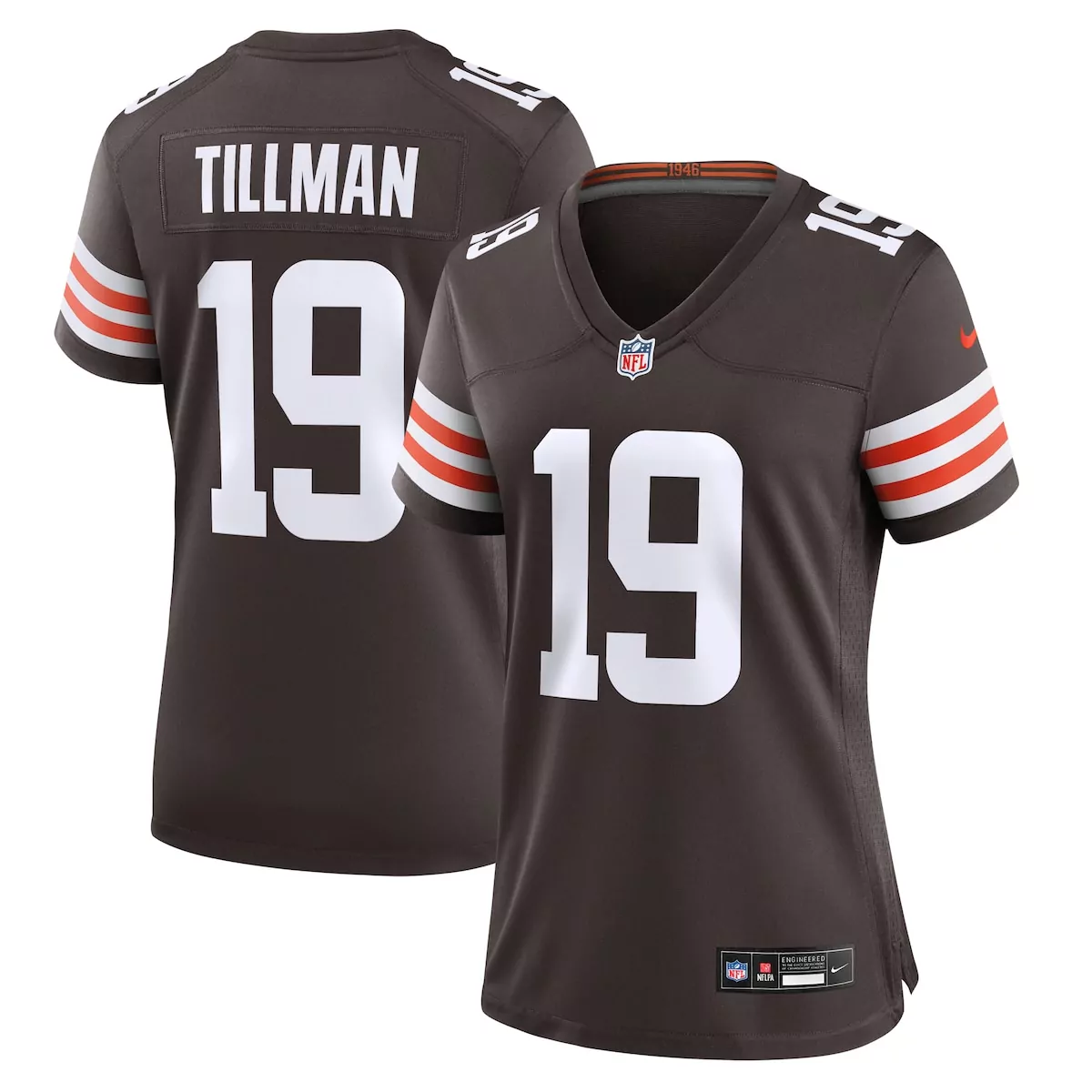 Cedric Tillman 19 Jersey Brown Cleveland Browns Women Player White Orange Game