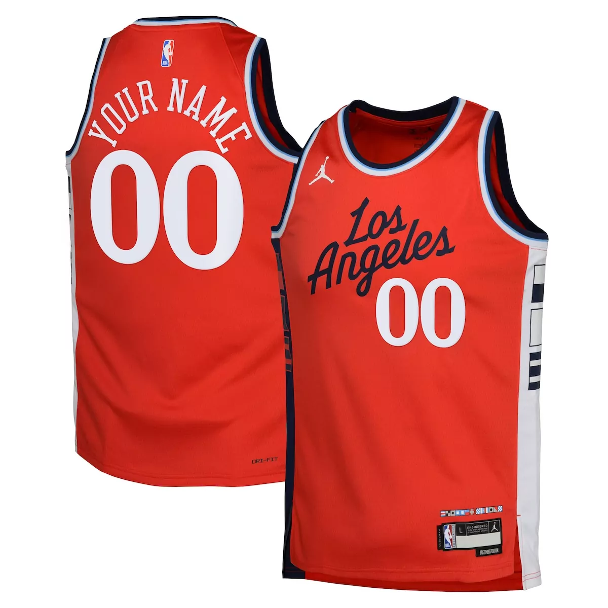 Custom Los Angeles Jersey Red Men White Navy