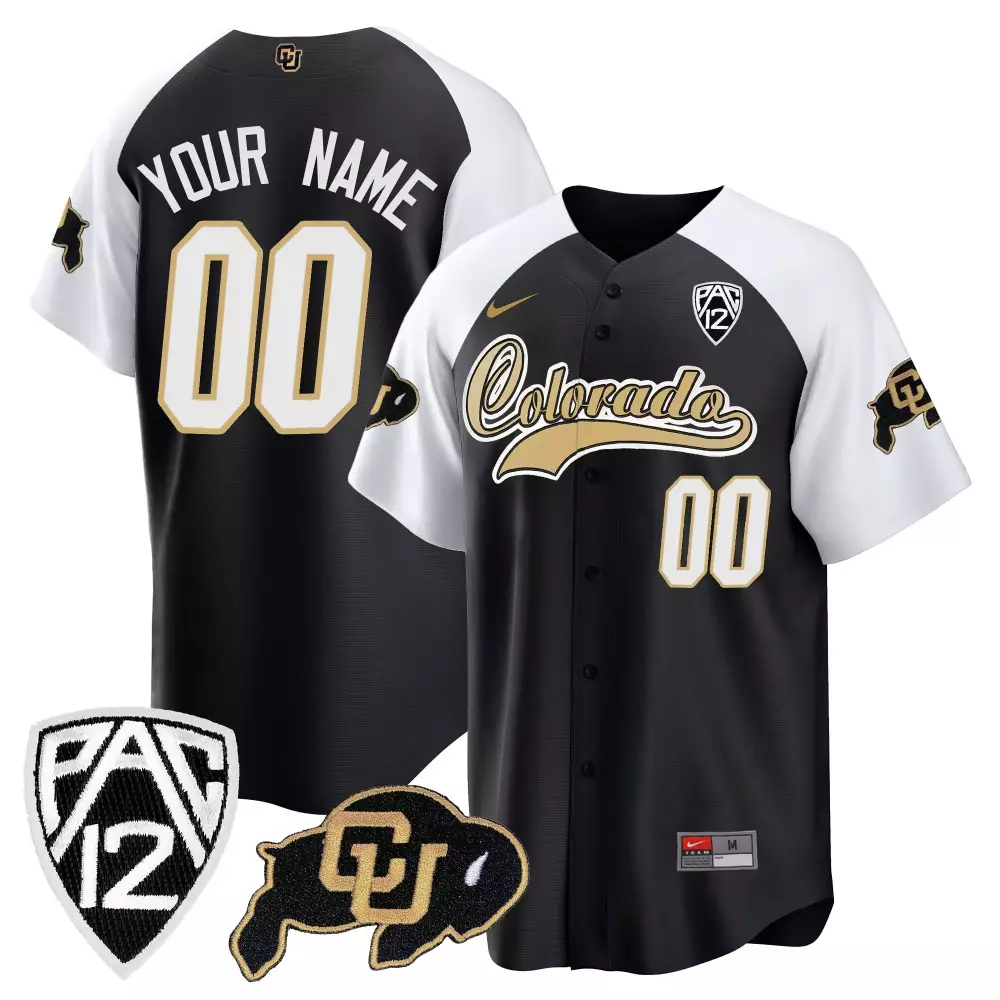 Custom Colorado Jersey Black Buffaloes Men White Gold Alternate All Stitched