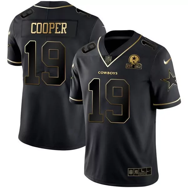 Amari Cooper 19 Cowboys Jersey Black Lunar New Year Men Player Gold Vapor Limited