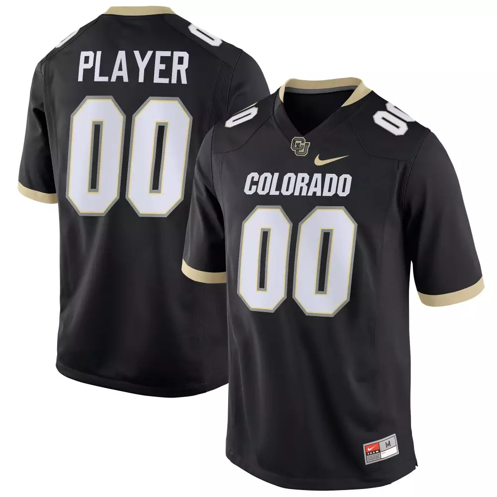 Custom Colorado Jersey Black Men Gold White All Stitched Vapor