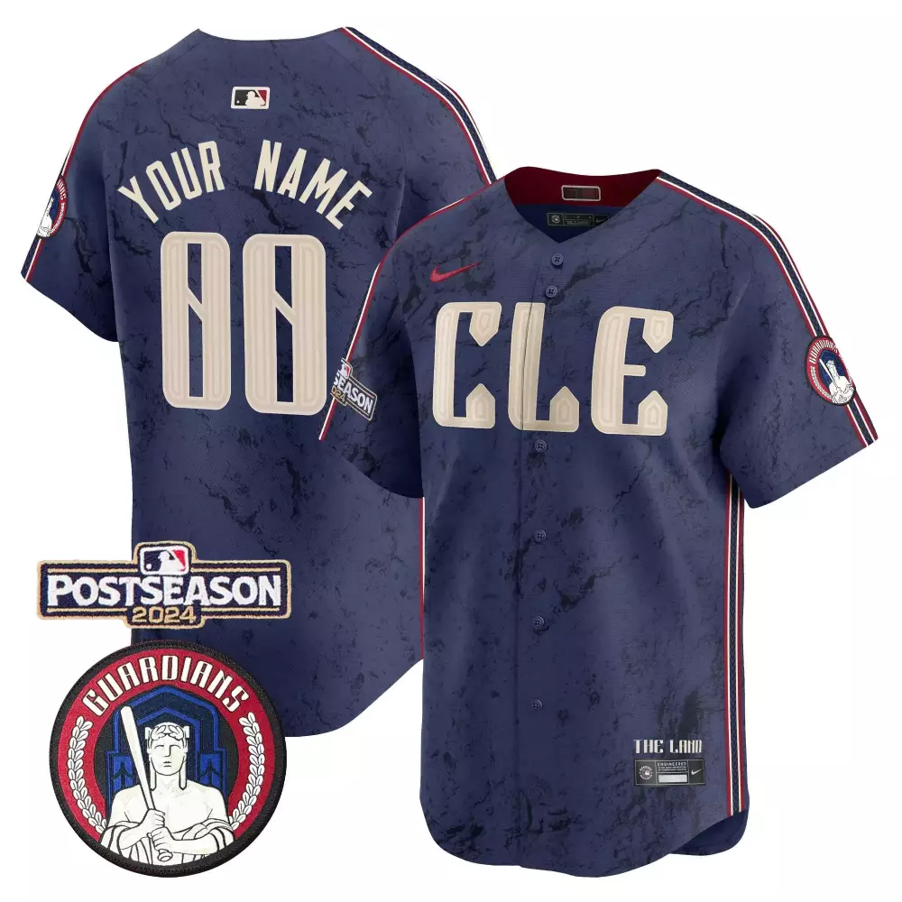 Custom Guardians Jersey Navy Postseason 2024 Maroon White