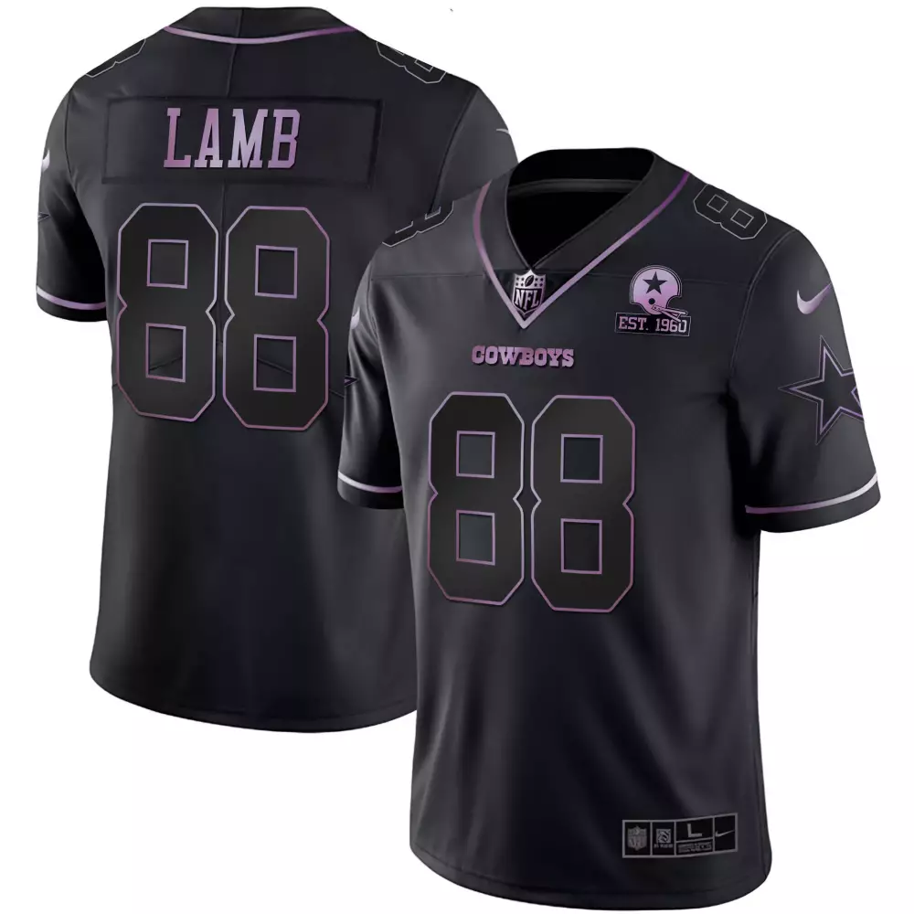 Ceedee Lamb 88 Cowboys Jersey Black Men Standard Alternate Purple Pink Vapor Limited