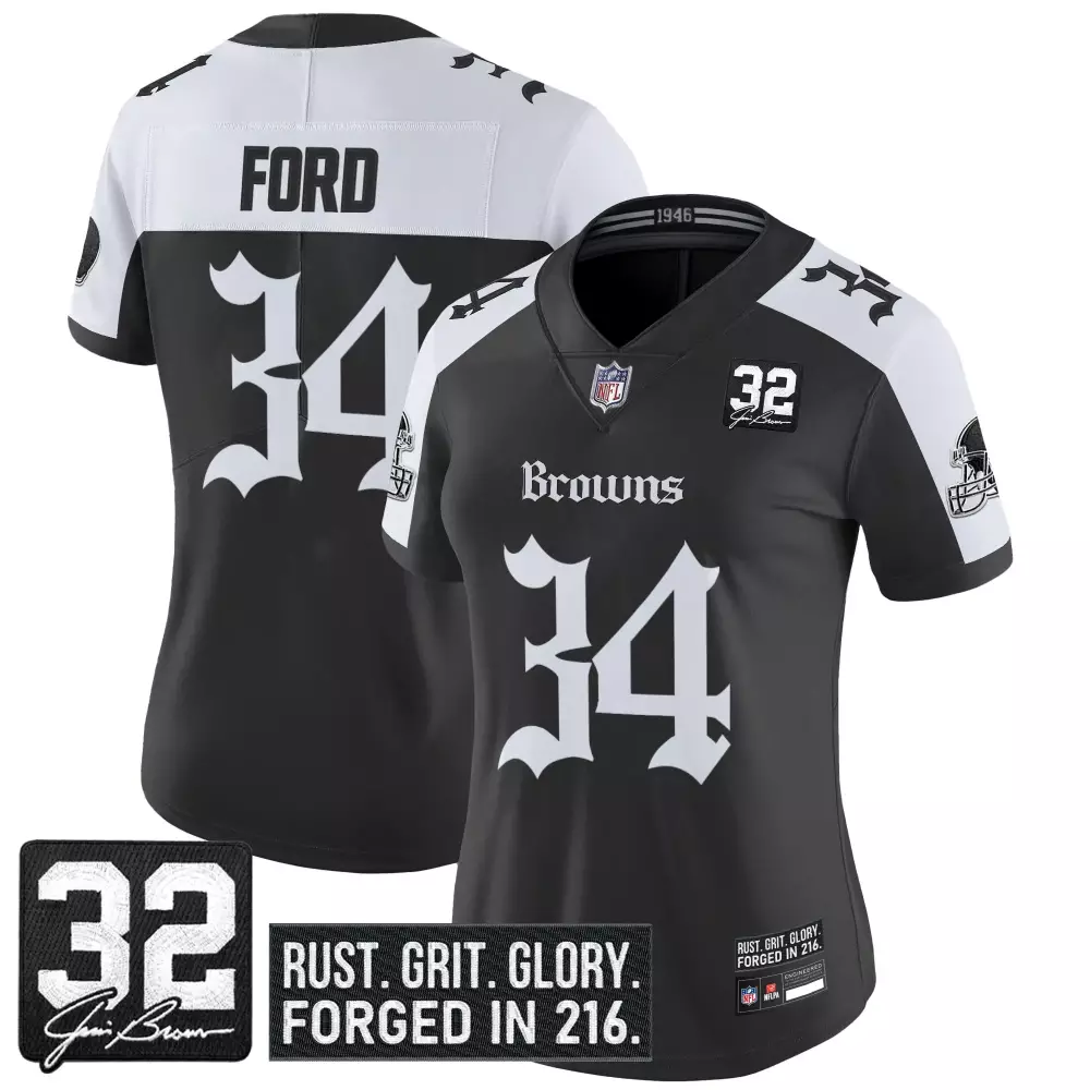 Bryan Rust 34 Browns Jersey Black Grit. Glory. Forged In 216. Women Replica Alternate
