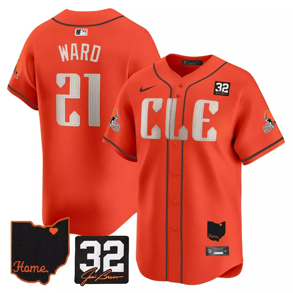 Denzel Ward 21 Jersey Orange City Connect Cleveland Guardians Ohio Outline Juan Soto 32